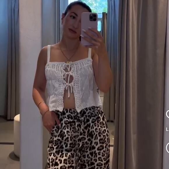 ZARA MIXED KNIT TOP WITH TIES Size Small - Picture 11 of 14